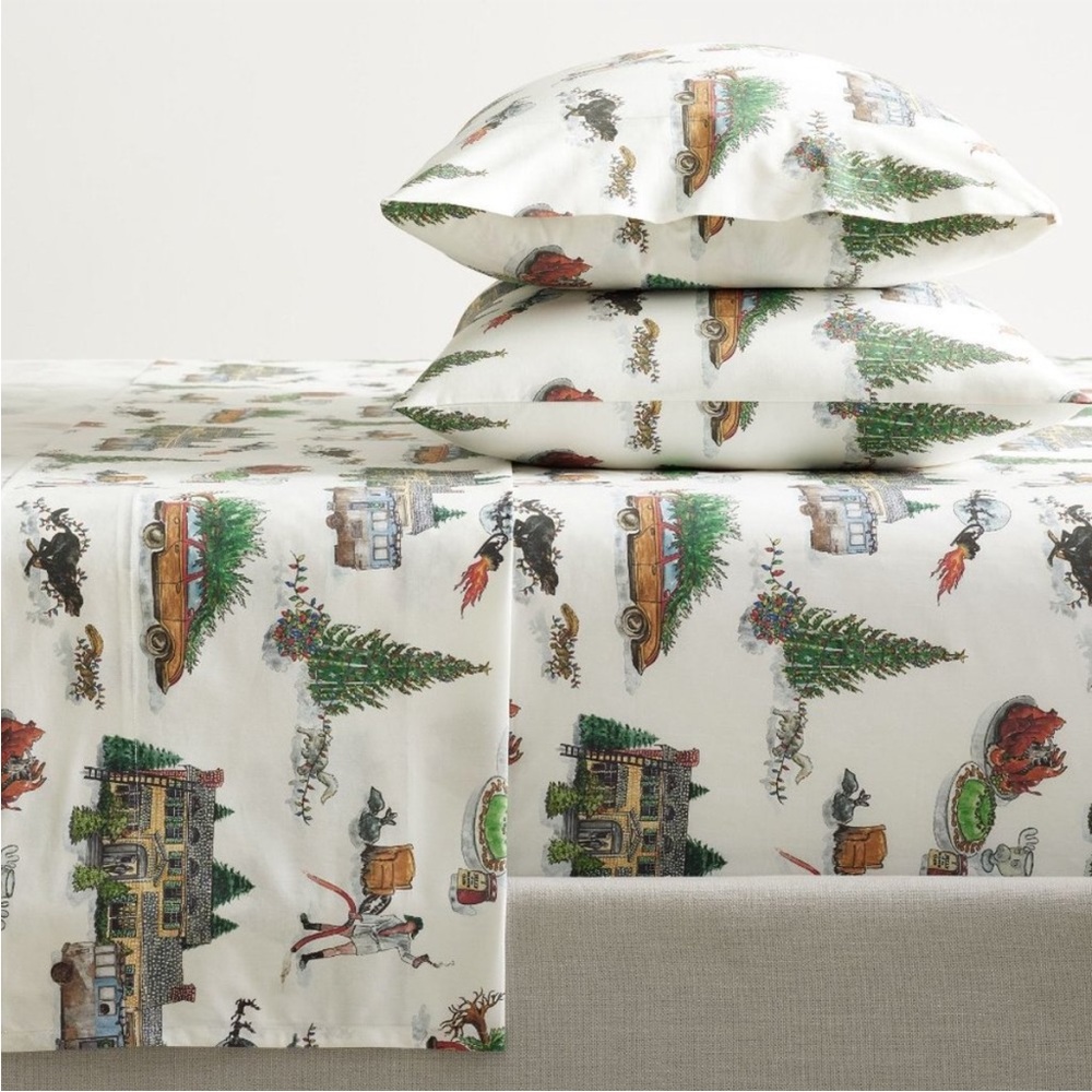 Pottery Barn National Lampoon's Christmas Vacation Sheet Set Full NWT - Picture 2 of 7